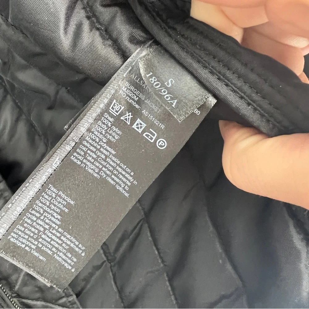 Allsaints | Size Small. Black Quilted Bomber Coat_6